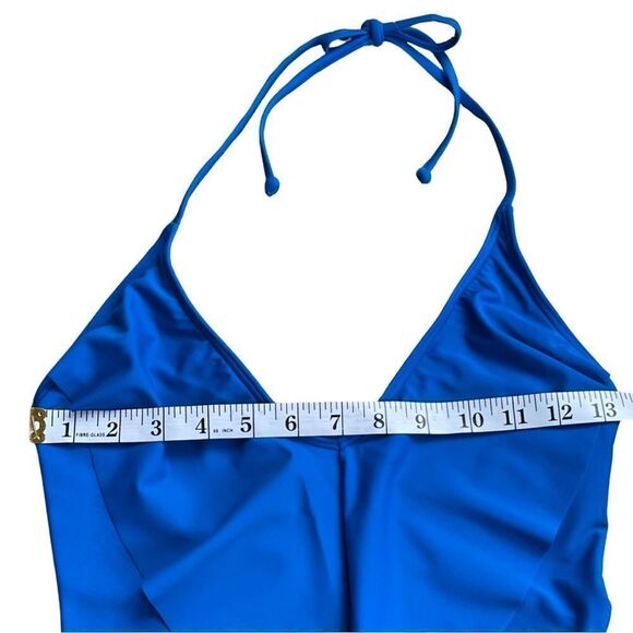 Sun and Sea | Blue Ruffle Halter One-Piece Women XS Swimsuit NWT - Picture 8 of 11